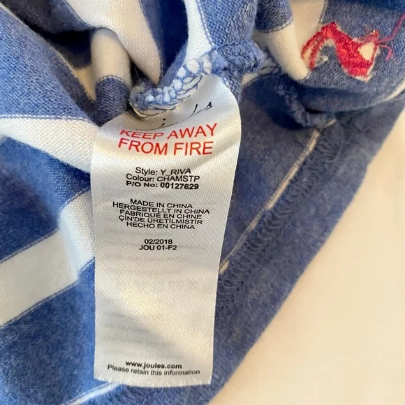 Joules Dress Size 2 Sleeveless Blue & White Stripe - Picture 4 of 6